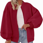 Zip Sweatshirt Jacket Casual Long Sleeve Pilot Coat Pi-Mart