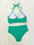 Women's Two-piece Casual Swimsuit P245 Green - SJB-DIAMOND ELITES