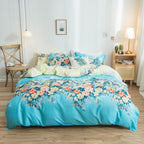 Cover Set Bed Cotton Quilt Bedsheet Bedding Duvet Fitted Pi-Mart