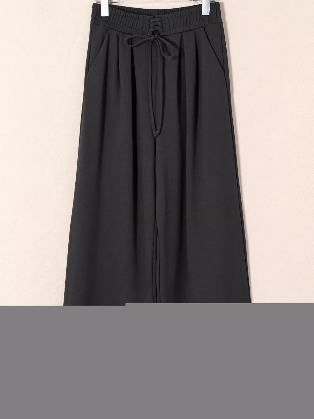 Tied Elastic High Waist Pleated Detail Solid Sweatpants THRIXINE