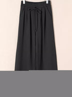 Tied Elastic High Waist Pleated Detail Solid Sweatpants THRIXINE