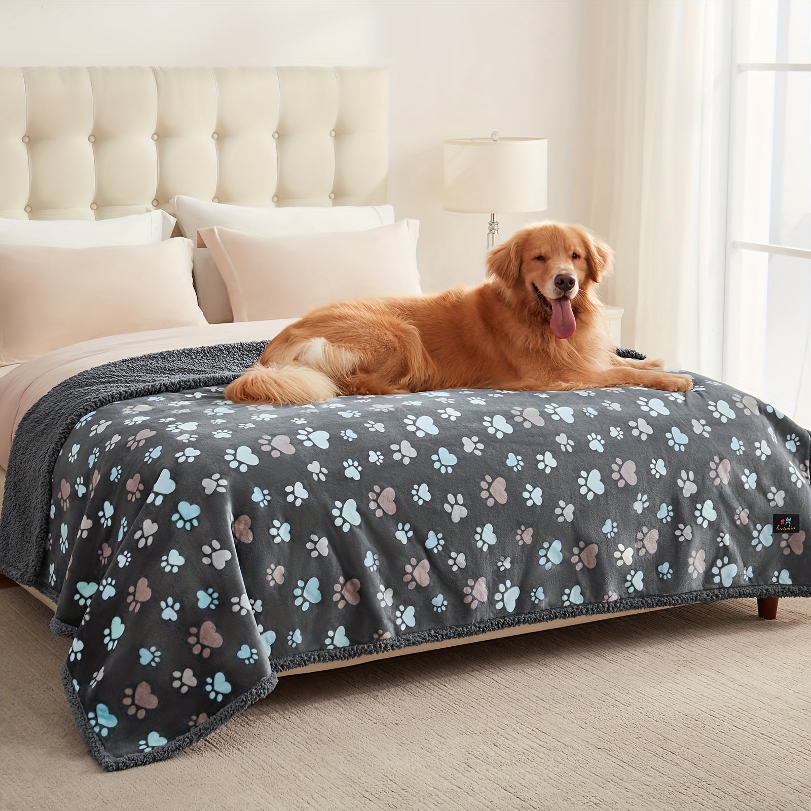 Waterproof Sherpa Fleece Dog Blanket For Small Medium Large Dogs, Reversible Couch Cover, Machine Washable Pet Puppy Blanket With Anti-Tear Protection Lootquake LLC
