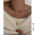 2Pcs Set Waterdrop Irregular Necklaces Pi-Mart