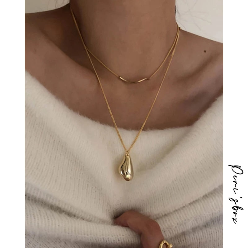 2Pcs Set Waterdrop Irregular Necklaces Pi-Mart