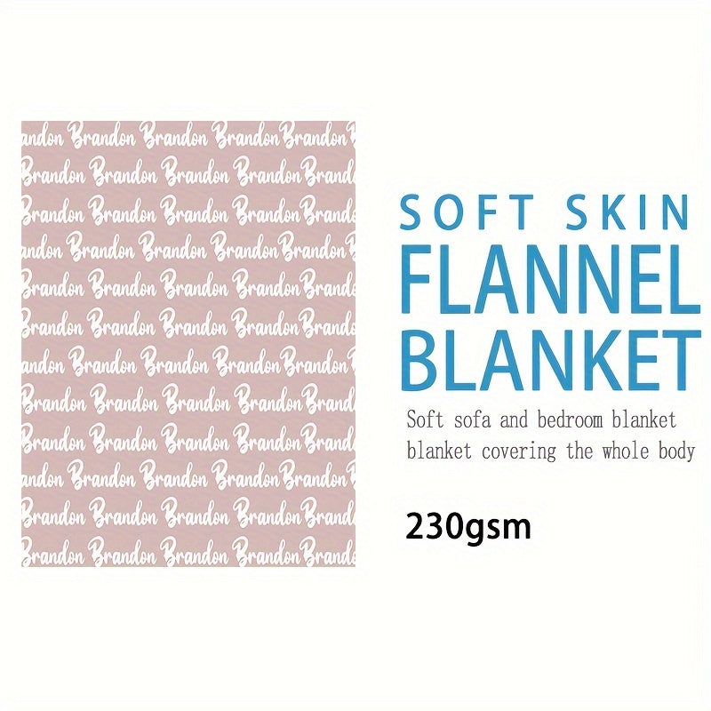 1pc Exclusive Personalized Soft Flannel Sofa Blanket - Customizable with Any Name, Perfect Gift for Friends and Family - Cozy TV Blanket for Chilly Nights