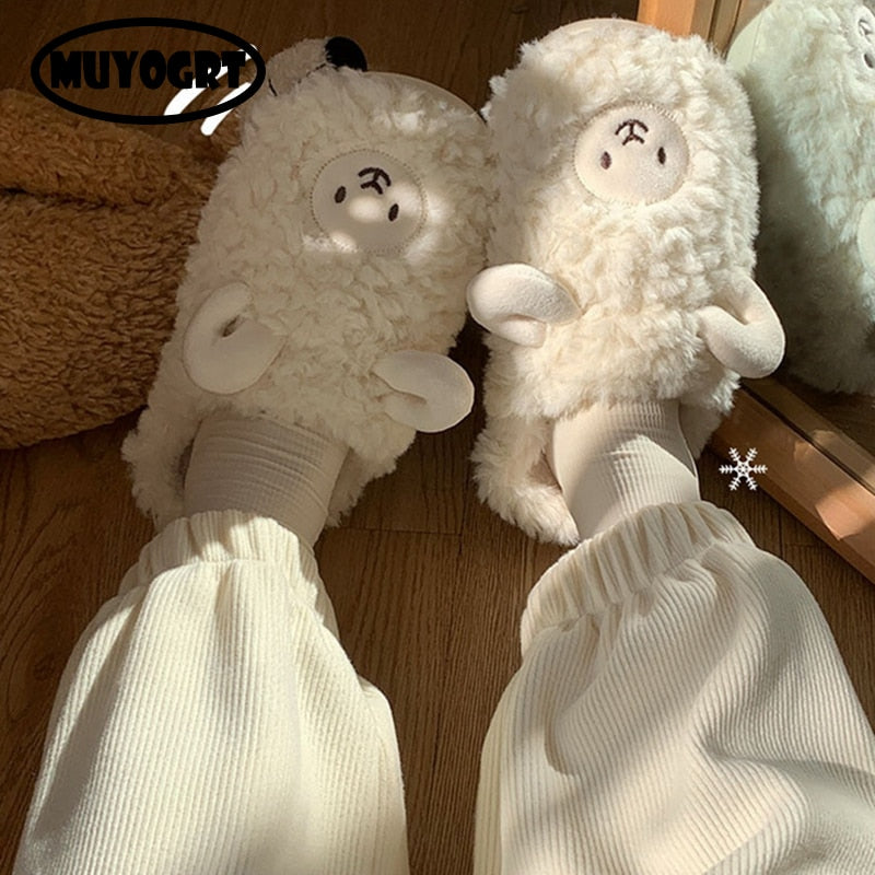 Plush Bedroom Cotton Fluffy Slippers Pi-Mart