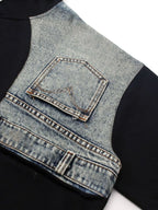 Men's Long Sleeve Patchwork Hoodie