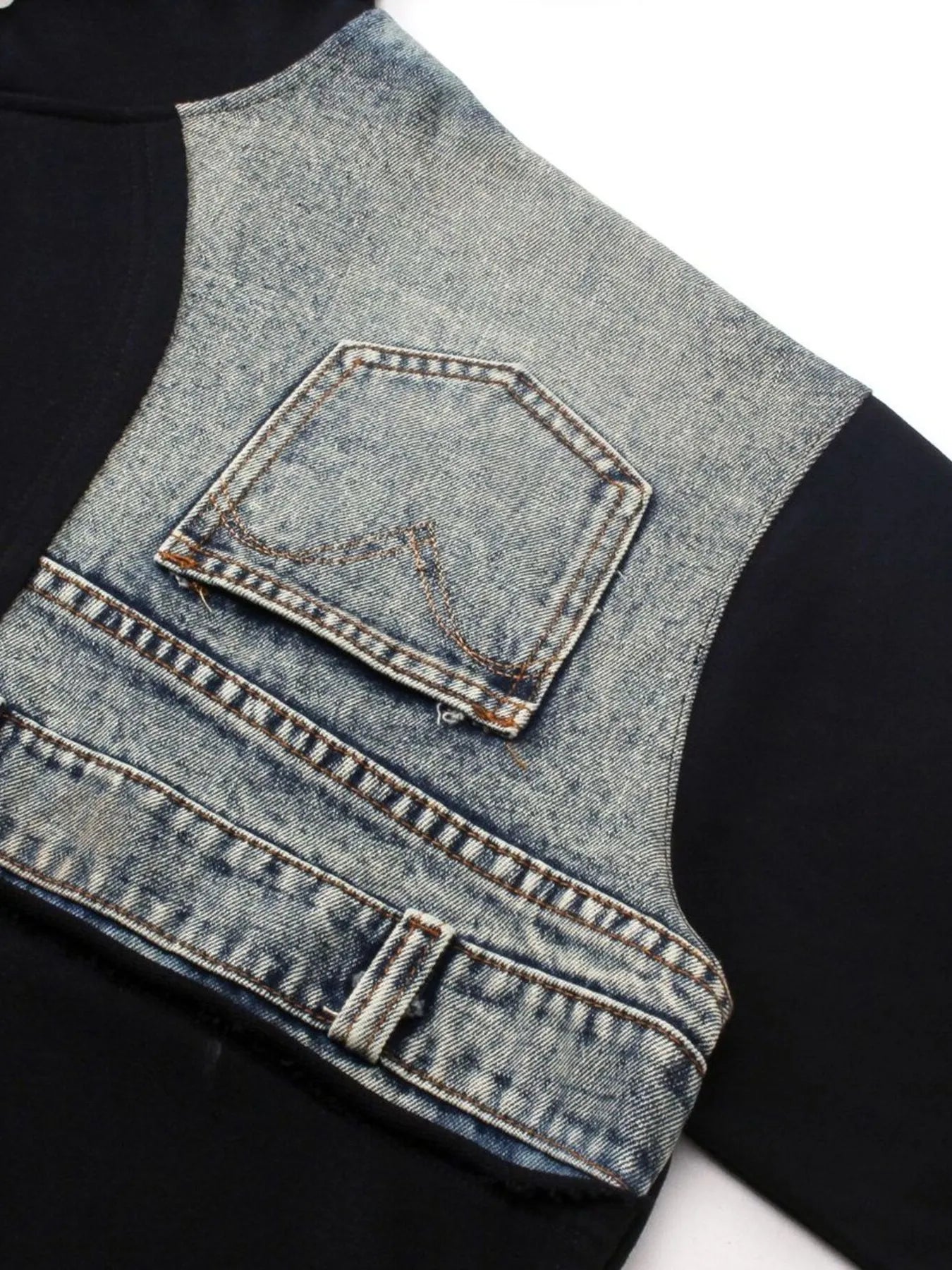 Men's Long Sleeve Patchwork Hoodie