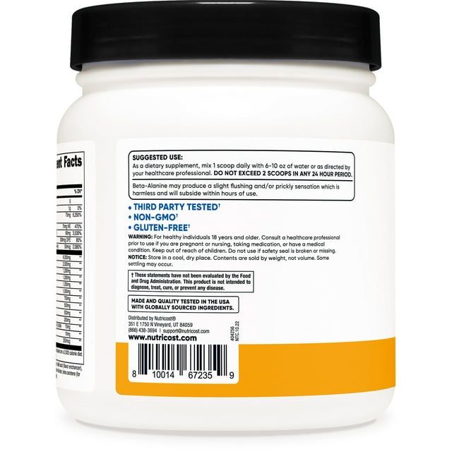 Nutricost Stim-Free Pre-Workout Powder, 30 Servings (Peach Mango) - Non-GMO Supplement EasyOptionXY LLC