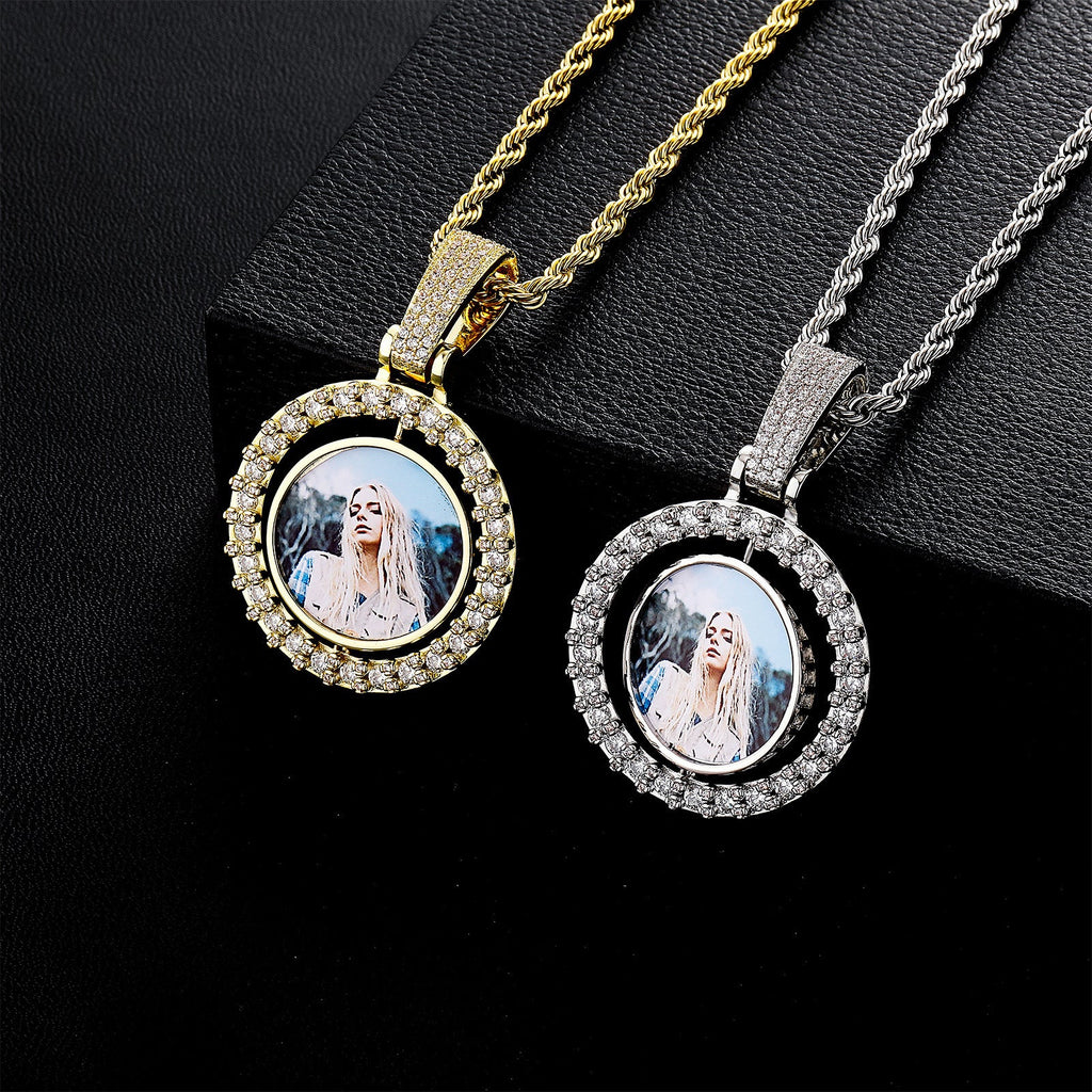 Rotating Pendant Necklace Couples Commemorative Gift Pi-Mart