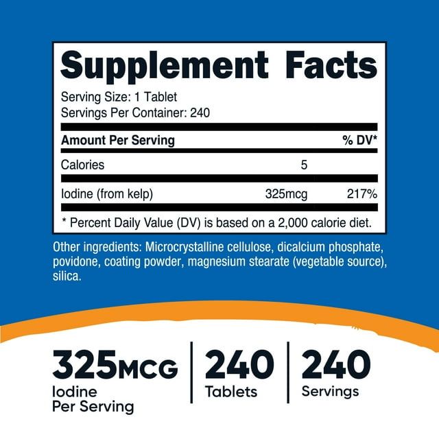 Nutricost Kelp Tablets, 325mcg of Iodine, 240 Tablets, Supplement EasyOptionXY LLC