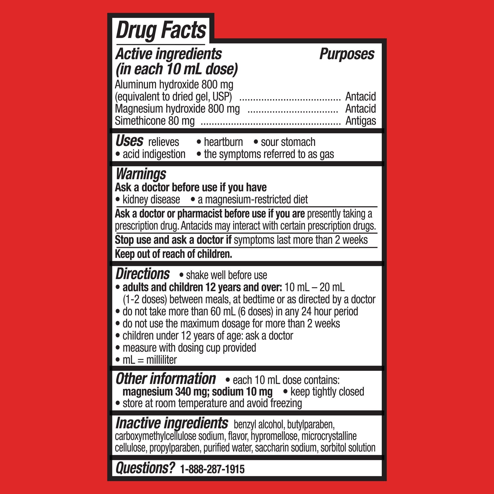 Equate Maximum Strength Antacid Liquid; Cherry; 12 fl oz