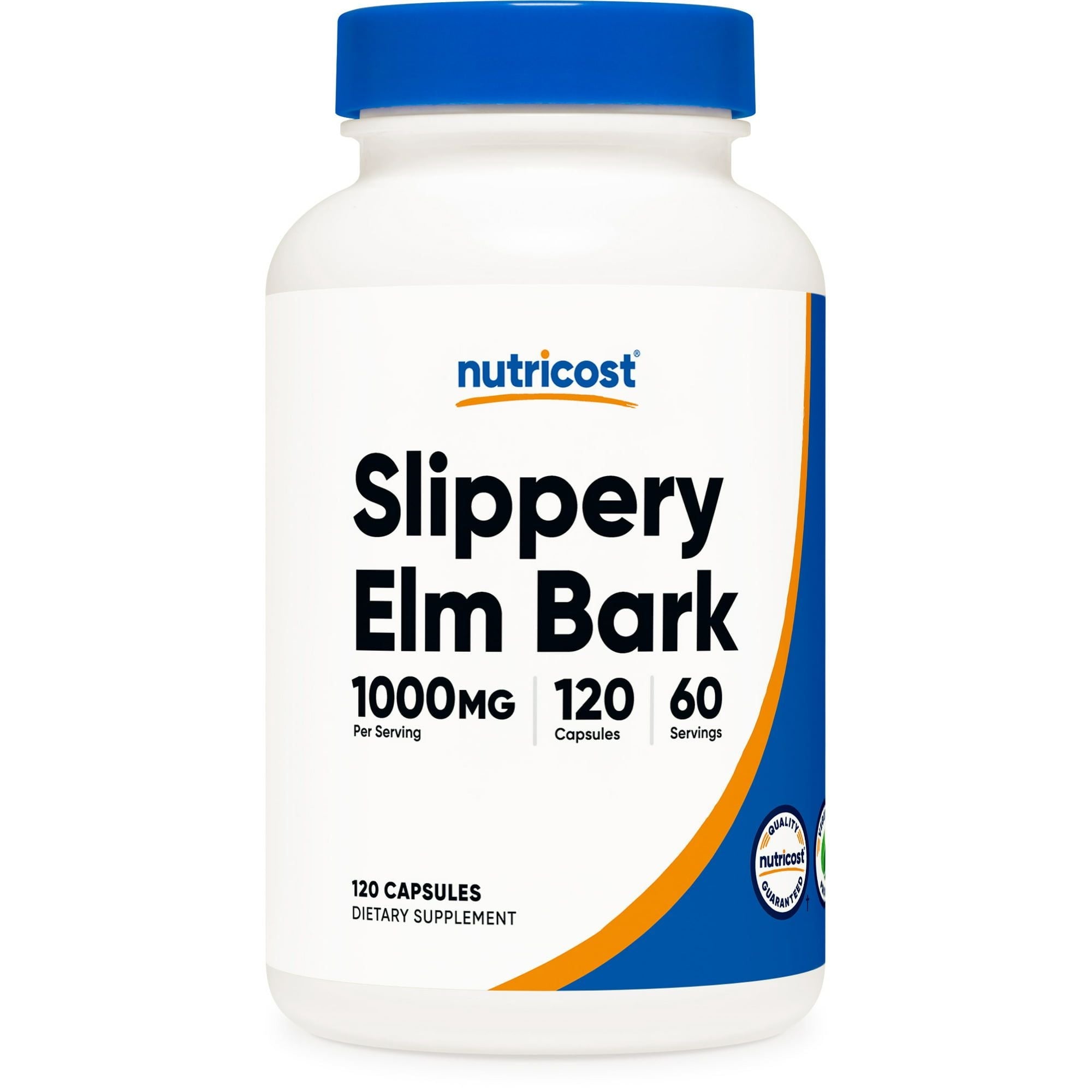 Nutricost Slippery Elm Bark Capsules 1000mg Per Serving, 120 Capsules - Non-GMO Supplement
