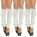 3 Pairs Of Ribbed-knitting Leg Warmer, Fashionable Winter Thermal JK Streetwear Casual Long Leg Warmer Socks For Women And Girls Lootquake LLC