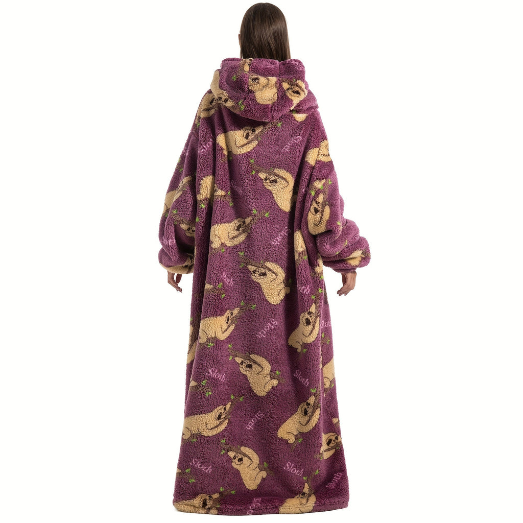 1pc Extra Long Wearable Blanket Hoodie With Sleeves - Ultra Soft, Super Warm, and Cozy Fleece Oversized Hoodie Blanket with Giant Pocket for Snuggling Up - Perfect Gift for Women, Men, and Mom Lootquake LLC