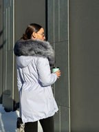 Genuine Silver Fox Fur Trim Rabbit Fur Insulated Parka - SJB-DIAMOND ELITES
