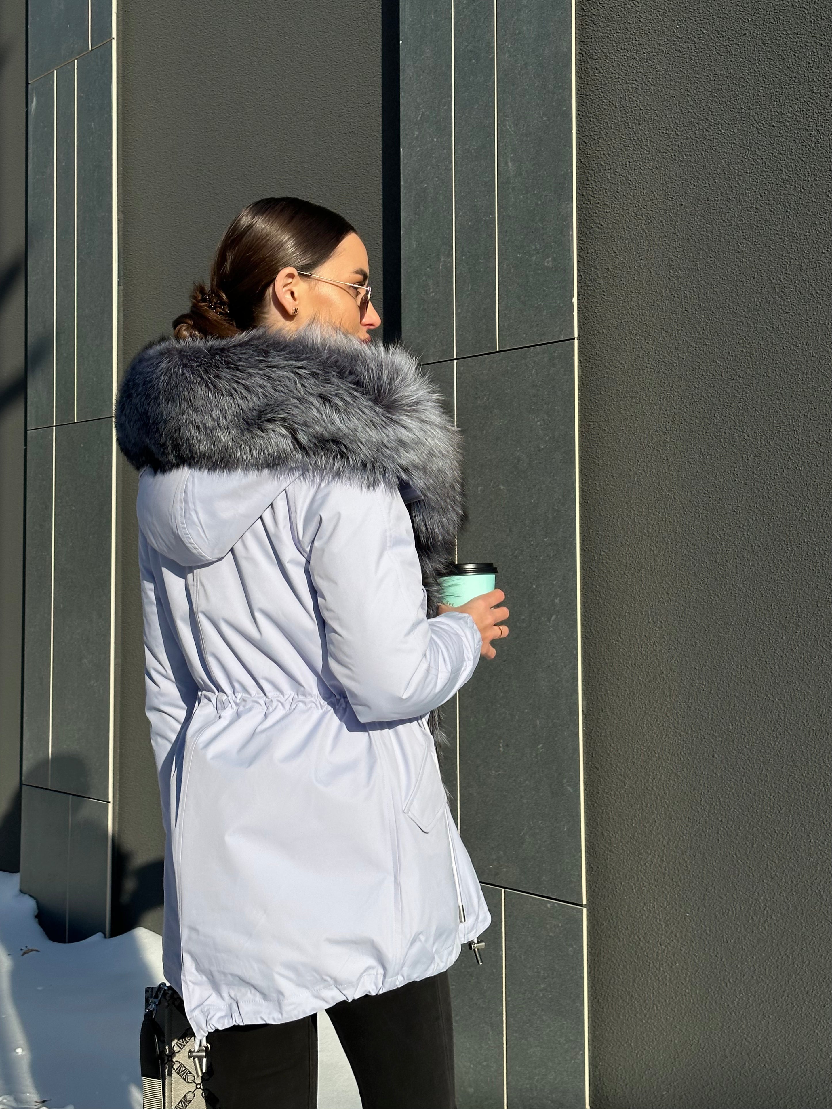 Genuine Silver Fox Fur Trim Rabbit Fur Insulated Parka - SJB-DIAMOND ELITES