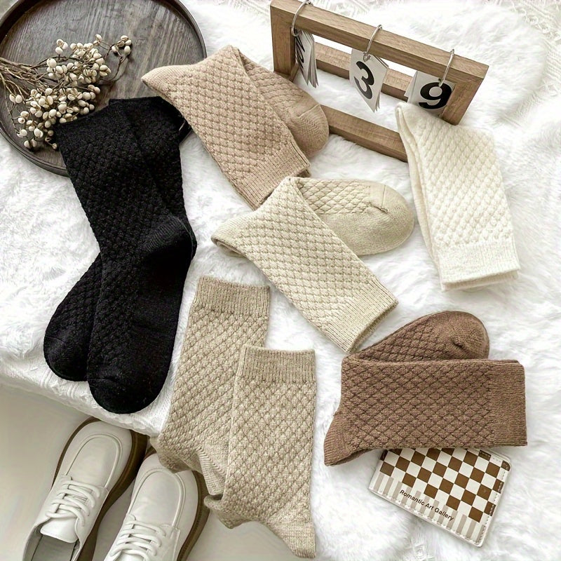Women’s Plaid Fuzzy Socks - 6-Pair Value Pack | Comfortable, Stretchy, & Chic Mid-Tube Hosiery Lootquake LLC
