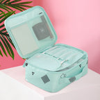 Travel portable large capacity cosmetic bag, printed nylon cosmetic storage bag, cosmetic case, toilet bag, makeup bag organizer, makeup bag with compartments, - SJB-DIAMOND ELITES