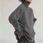 High-neck Women's Loose Versatile Knit Pullover Sweater Pi-Mart