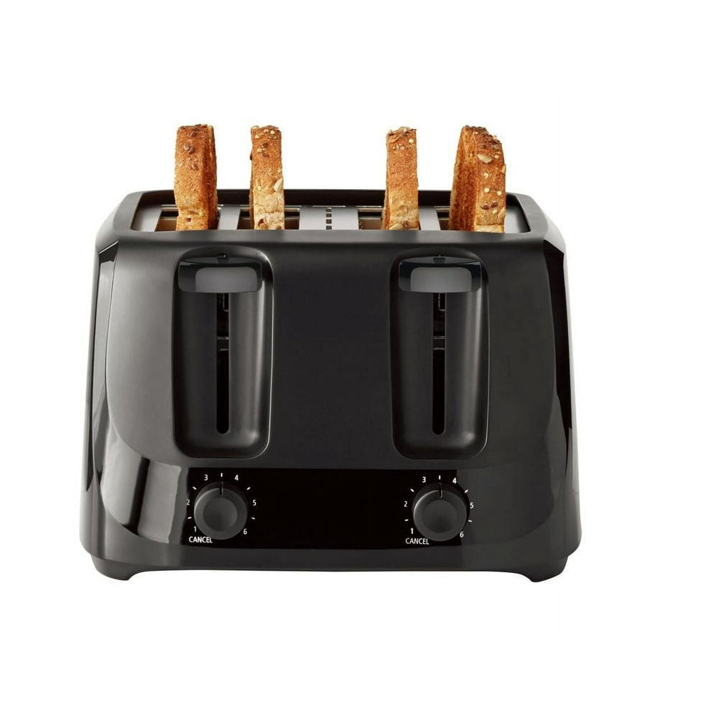 Mainstays 4-Slice Toaster Black with 6 Shade Settings and Removable Crumb Tray, New EasyOptionXY LLC