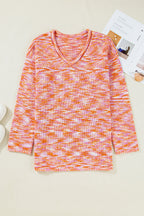 Abstract Pattern Oversized V Neck Drop Shoulder Sweater - Femstylo