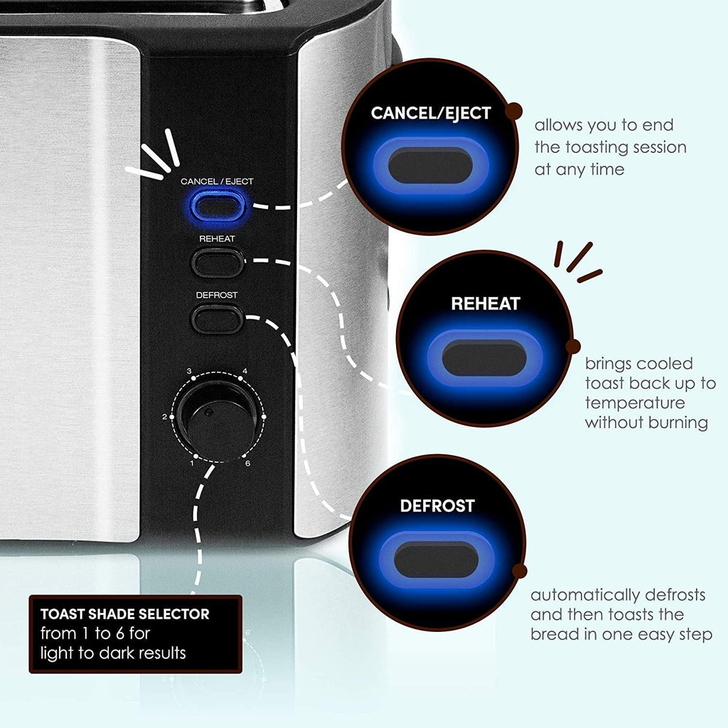 Elite Gourmet ECT-3100 4 Slice Long Toaster EasyOptionXY LLC