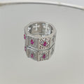 Red Zircon Cross Open Ring Pi-Mart