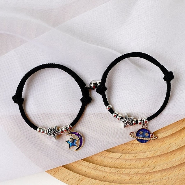 Natural Stone Beads Couple Magnetic Bracelets Pi-Mart
