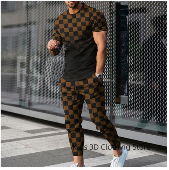 Solid Color Casual Round Neck Short Sleeves T-shirt Trousers Two-piece Set Lootquake LLC