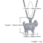 Hip Hop Goat Zircon Pendant Necklace