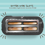 Elite Gourmet ECT-3100 New Stainless Steel 4 Slice Long Slot Toaster EasyOptionXY LLC