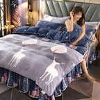 Printed Gold Mink Four-piece Bedding  Duvet Cover Pi-Mart