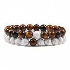 Natural Volcanic Stone White Pine Red Pine Tiger Eye Beaded Set Pi-Mart
