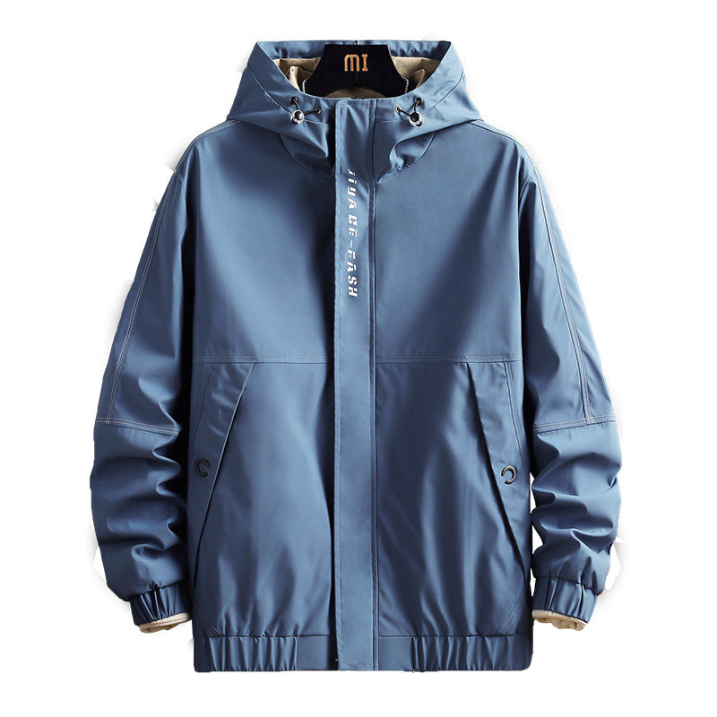 Spring And Autumn Men's Jacket Student Autumn Workwear Jacket Hooded Pi-Mart