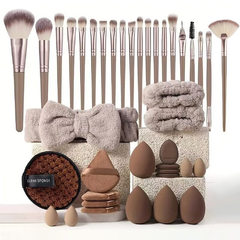 40-Piece Makeup Tool Set With Beauty Blender Soft Sponge Puffs Pi-Mart