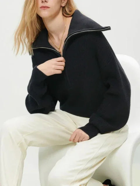 Turtleneck Zipper Sweater Pi-Mart