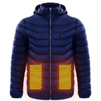 Men Heated Puffer Jacket Electric Heating Coat Insulated Hood Windbreaker 9Heat Zones