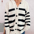 Casual Loose Plus-sized Hooded Single-breasted Long Sleeve Sweater For Women Pi-Mart