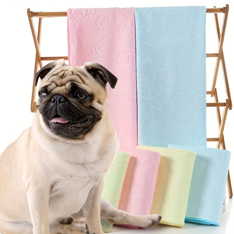 Ultra-Soft Plush Polyester Pet Bath Towel and Blanket - Highly Absorbent Quick-Dry Dog Bath Towel for Grooming, Drying, Sleeping - Durable Pet Towels for Dogs and Cats - 27.56" x 55.12" Lootquake LLC