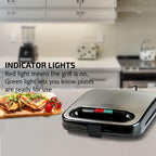 OVENTE Electric Sandwich Maker, Non-Stick Plates, Indicator Lights, Cool Touch Handle, Cooking Breakfast, Grilled Cheese, Tuna Melts and Snacks, New-Black GPS401B EasyOptionXY LLC