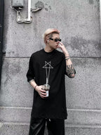 Men's Oversized Gothic Cotton T-Shirt - Summer Streetwear