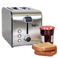 Total Chef 2 Slice Compact Wide Slot Toaster with 7 Shade Settings, Stainless Steel, Defrost and Reheat, Removable Crumb Tray, Easy to Clean, Black and Silver EasyOptionXY LLC
