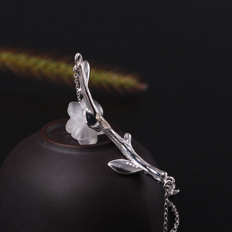 Beautiful natural crystal plum bracelet
