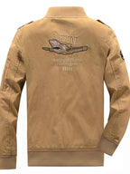 Men's Plus Size Zip  Up Embroidered Bomber Jacket THRIXINE