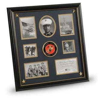 U.S. Marine Corps Medallion,Picture Collage Frame with Stars The Military Gift Store