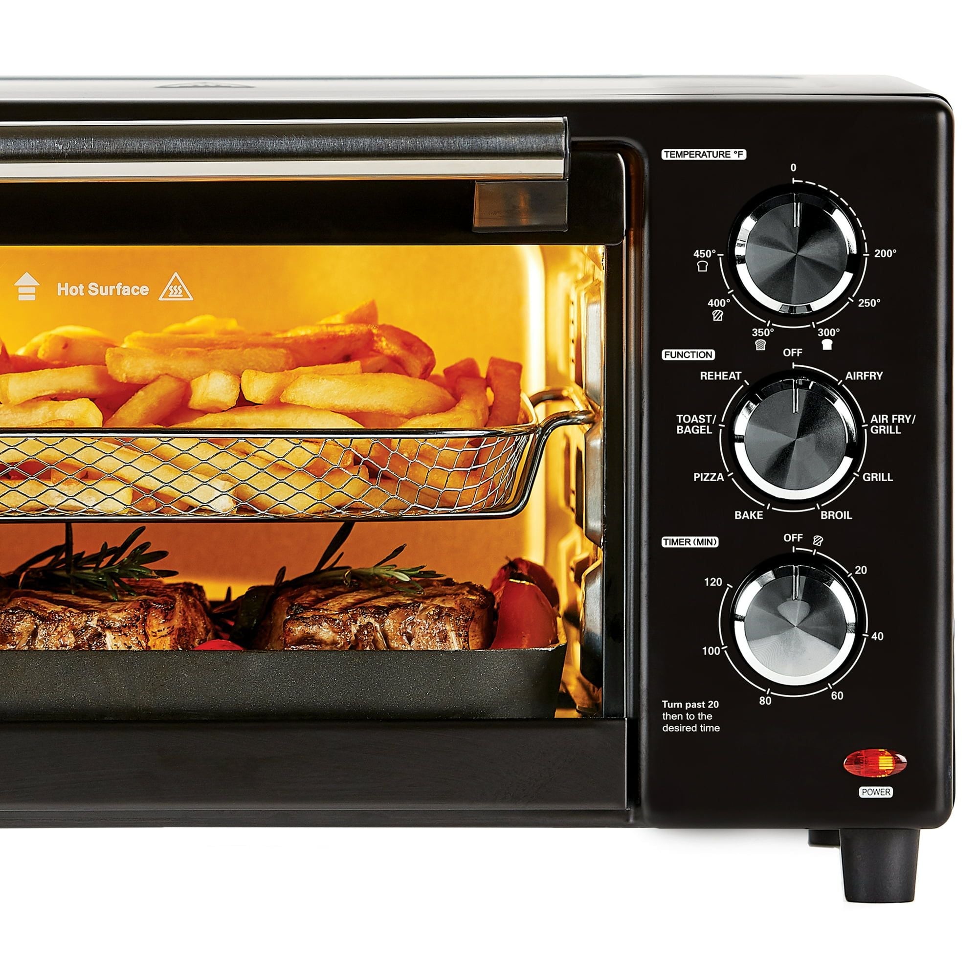 PowerXL Air Fryer Grill Plus, Toaster Oven, Black, 1500 Watts EasyOptionXY LLC