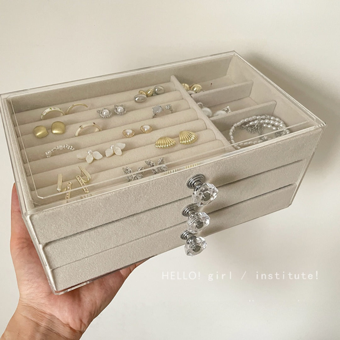 Multi-layer anti-oxidation jewelry box, earrings necklace bracelet jewelry storage box large capacity - SJB-DIAMOND ELITES