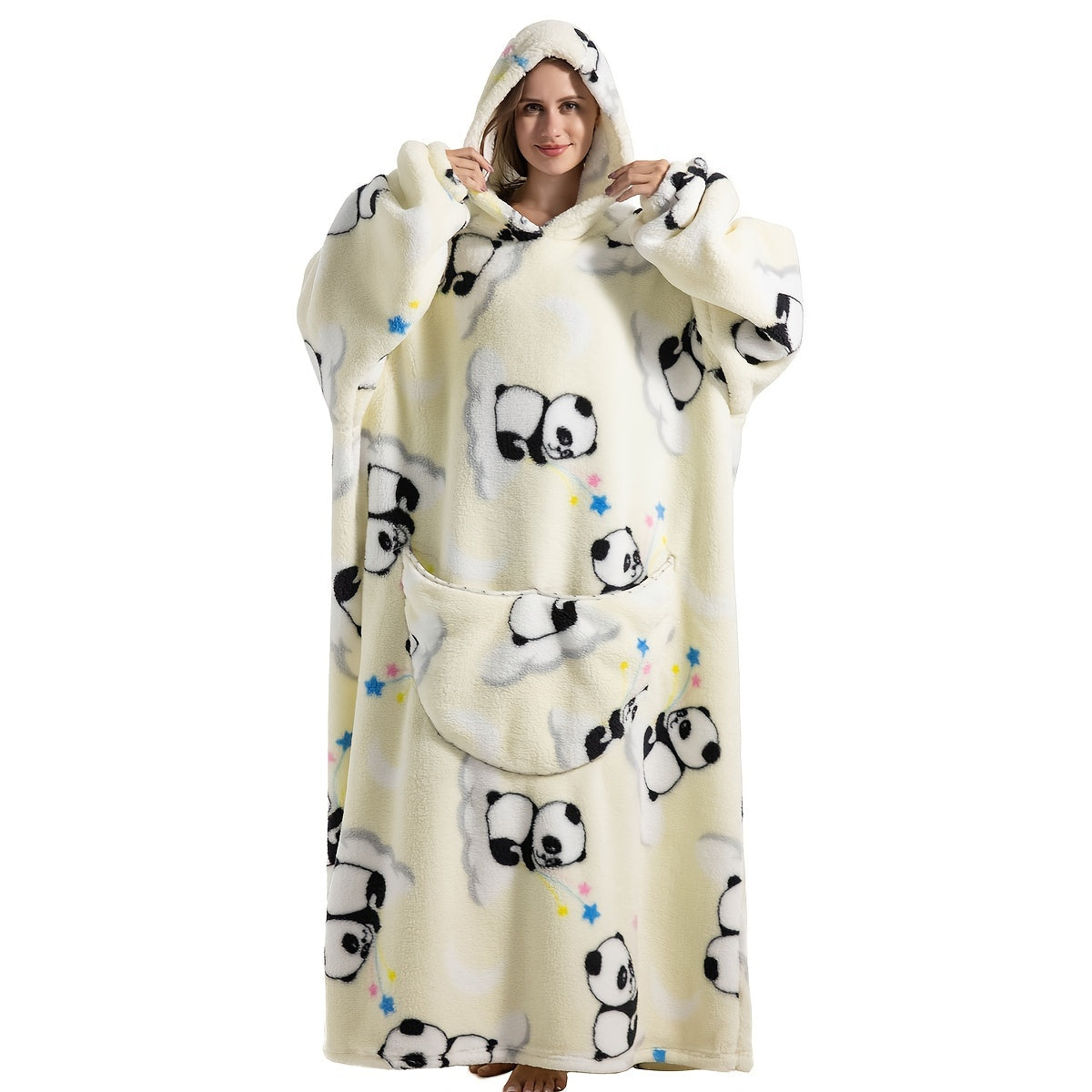 Cozy Shearling Wearable Blanket Hoodie - Soft, Warm Plush Sweatshirt with Large Pocket for Adults, Machine Washable, Comfy, Hoodie Blanket Lootquake LLC