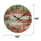 Stonebriar 12" Red Analog Round Farmhouse Battery Operated Wall Clock EasyOptionXY LLC